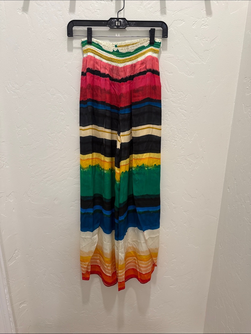 Alice + Olivia Larissa Rainbow Reef Open-Pleat Palazzo Pants Size Small